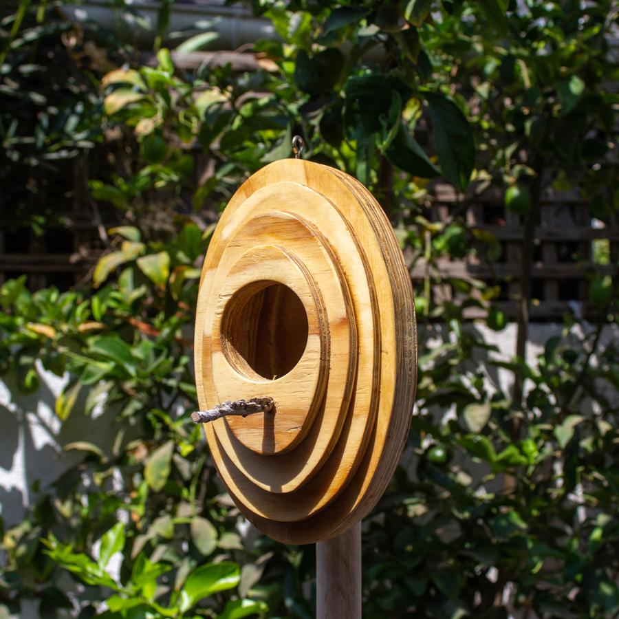 Casa para aves circular de anillos concéntricos